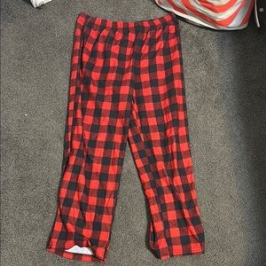 Kids Red and Black Plaid Pajama Pants